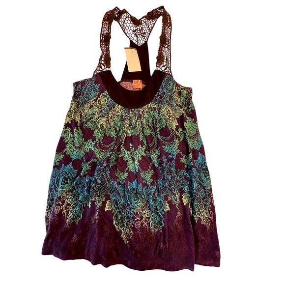 Y2K TRIBAL MULTICOLOR FLOWY TANK - SIZE SMALL - LUSH - Picture 1 of 3